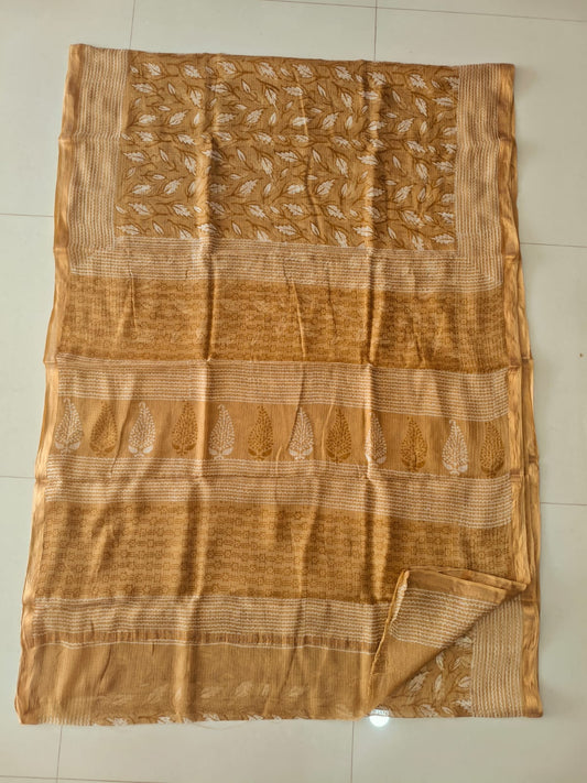 Jaipuri Block Printed Cotton Kota Doriya Saree (CIS145)