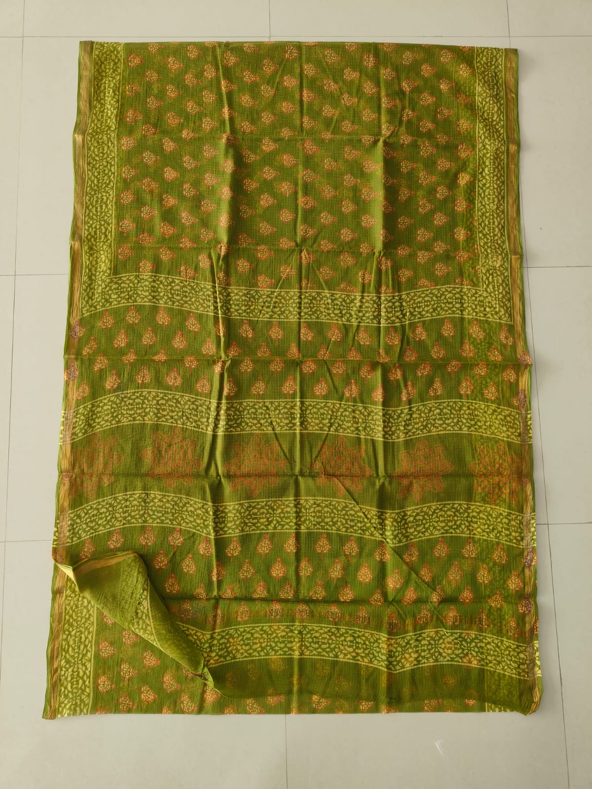 Jaipuri Block Printed Cotton Kota Doriya Saree (CIS147)