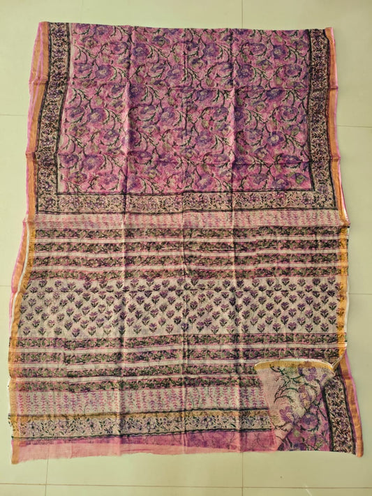 Jaipuri Block Printed Cotton Kota Doriya Saree (CIS155)
