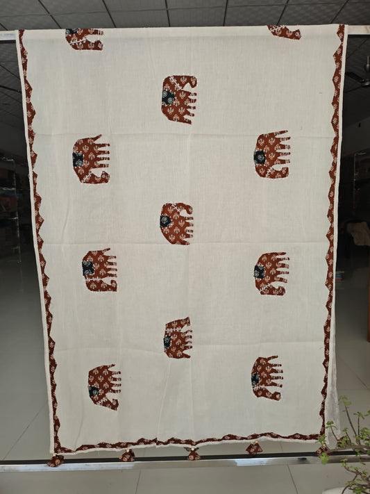 Ajrakh Patch Work And Hand Mirror Work Dupatta (ACSY6)