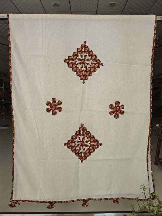 Ajrakh Patch Work And Hand Mirror Work Dupatta (ACSY24)
