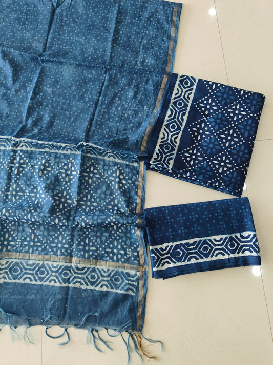 JAIPUR COTTON SUIT WITH CHANDERI DUPPATA (CSS107)