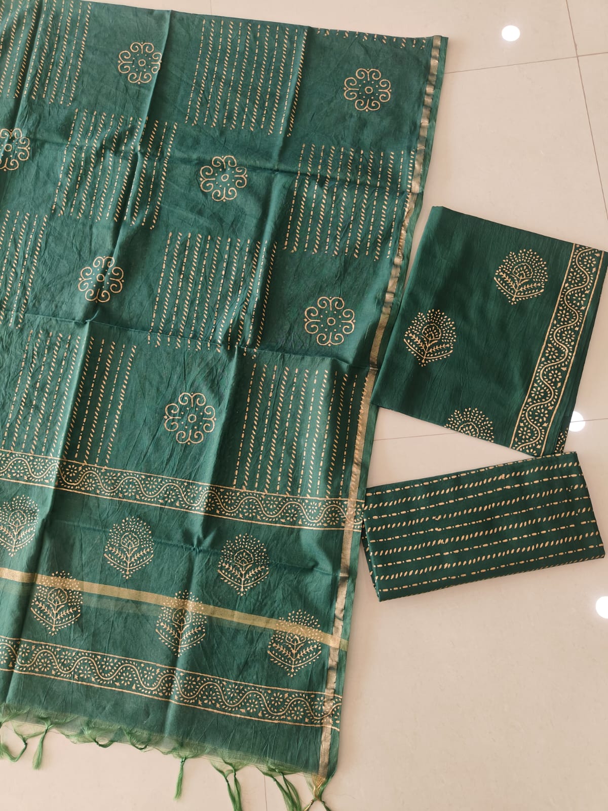 JAIPUR COTTON SUIT WITH CHANDERI DUPPATA (CSS108)