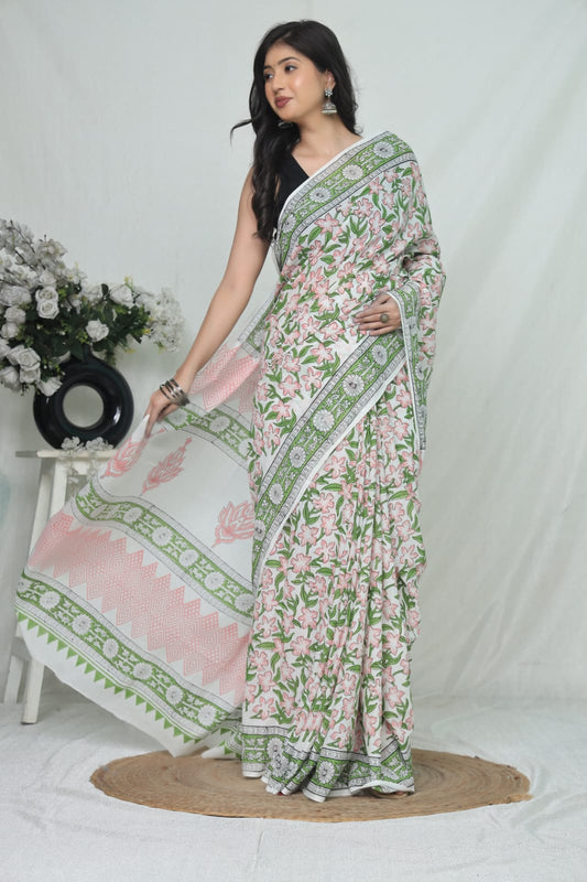 Jaipur Cotton Mulmul Saree (CMS180)