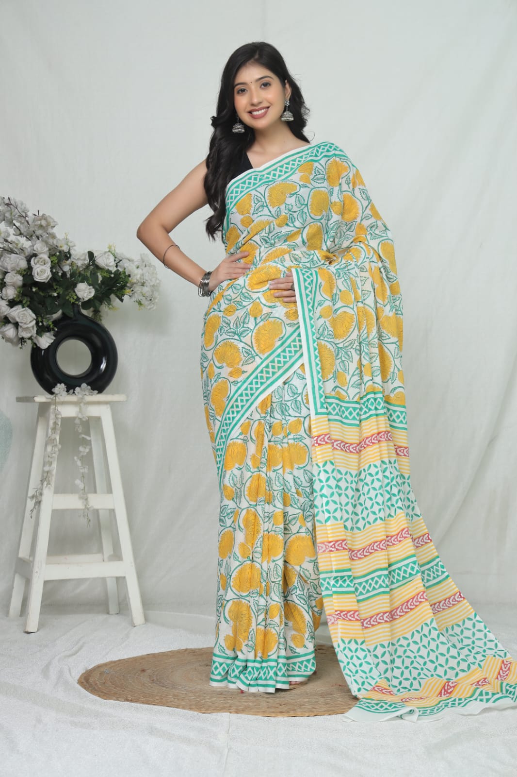 Jaipur Cotton Mulmul Saree (CMS179)