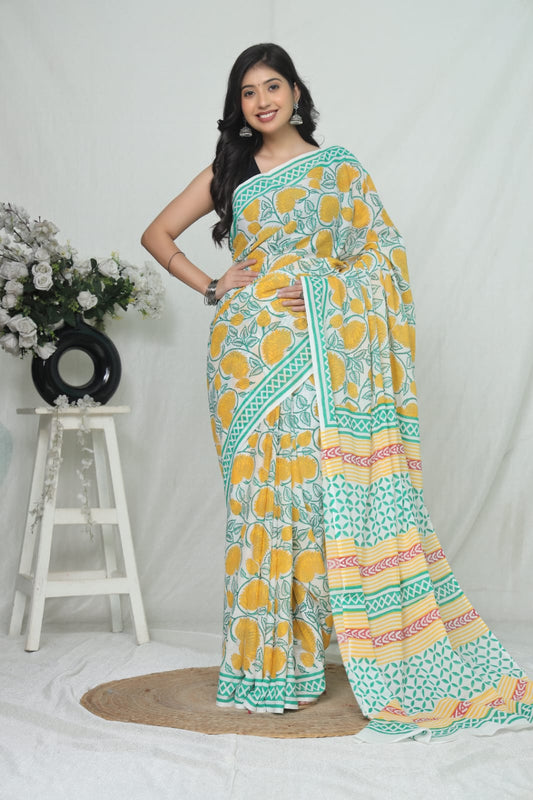 Jaipur Cotton Mulmul Saree (CMS179)