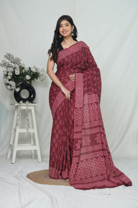 Jaipur Cotton Mulmul Saree (CMS187)