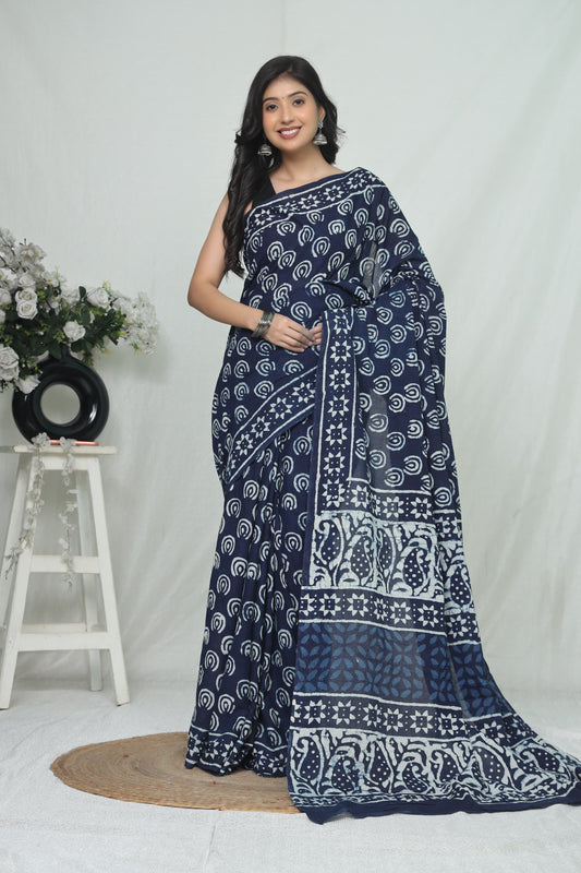 Jaipur Cotton Mulmul Saree (CMS185)