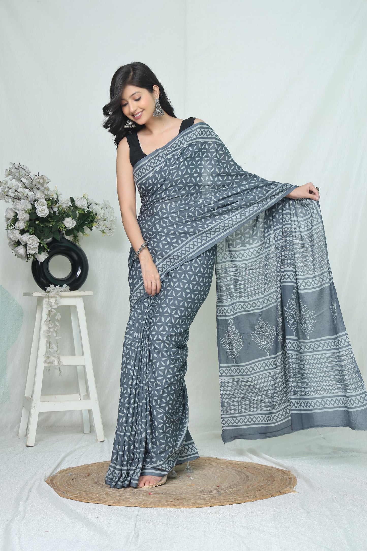 Jaipur Cotton Mulmul Saree (CMS165)