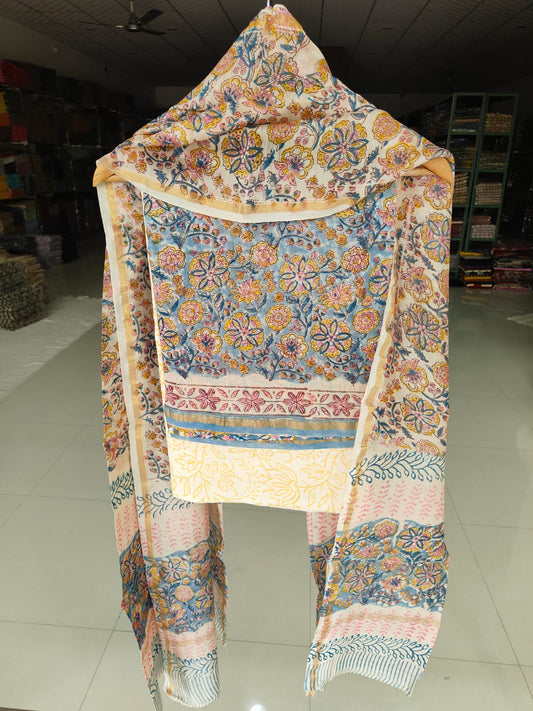 Jaipuri Block Printed Chanderi Silk Suits (CIN99)