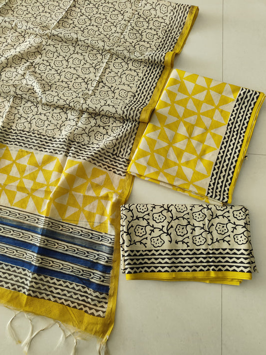 JAIPUR COTTON SUIT WITH CHANDERI DUPPATA (CSS123)