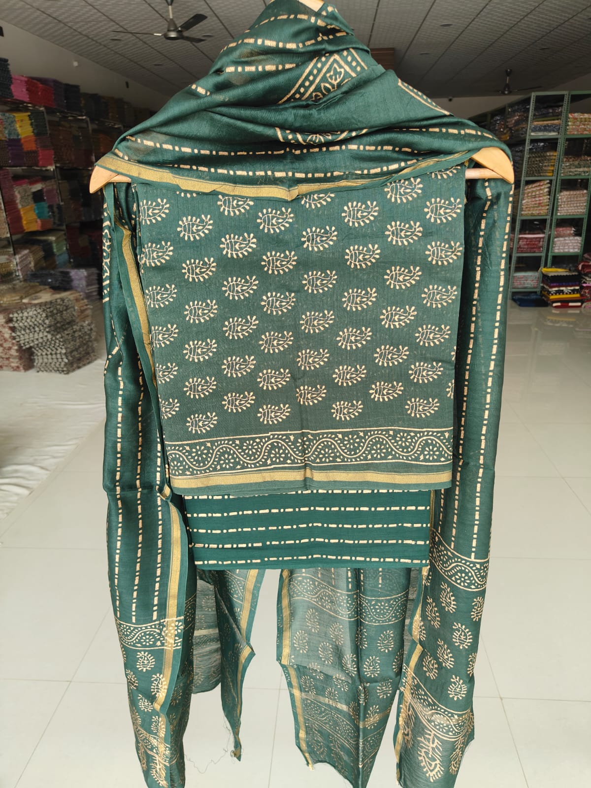 Jaipuri Block Printed Chanderi Silk Suits (CIN106)