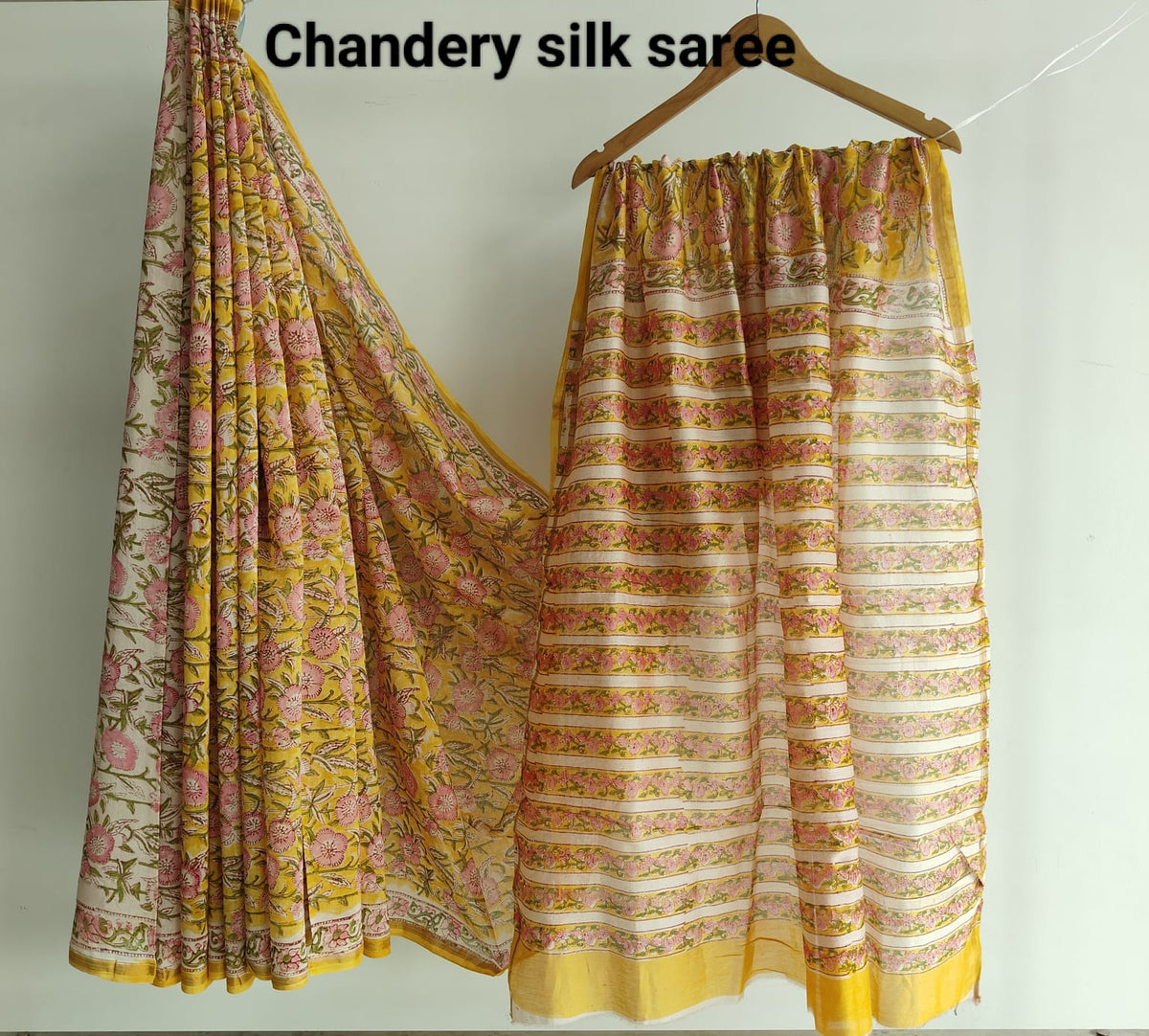 Bagru Hand Block Printed Chanderi Silk Saree with Blouse (CSS130)