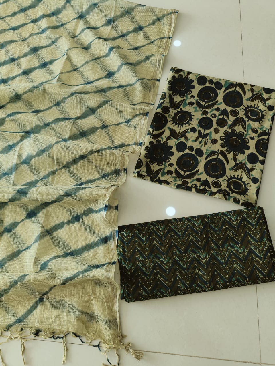 JAIPURI BLOCK PRINTED COTTON SUIT WITH KOTA DUPPATA (CKS164)