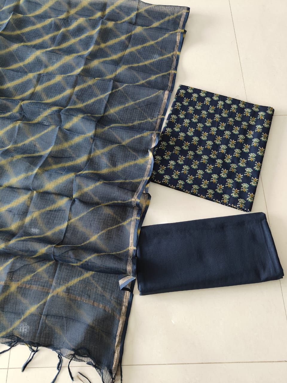 JAIPURI BLOCK PRINTED COTTON SUIT WITH KOTA DUPPATA (CKS166)