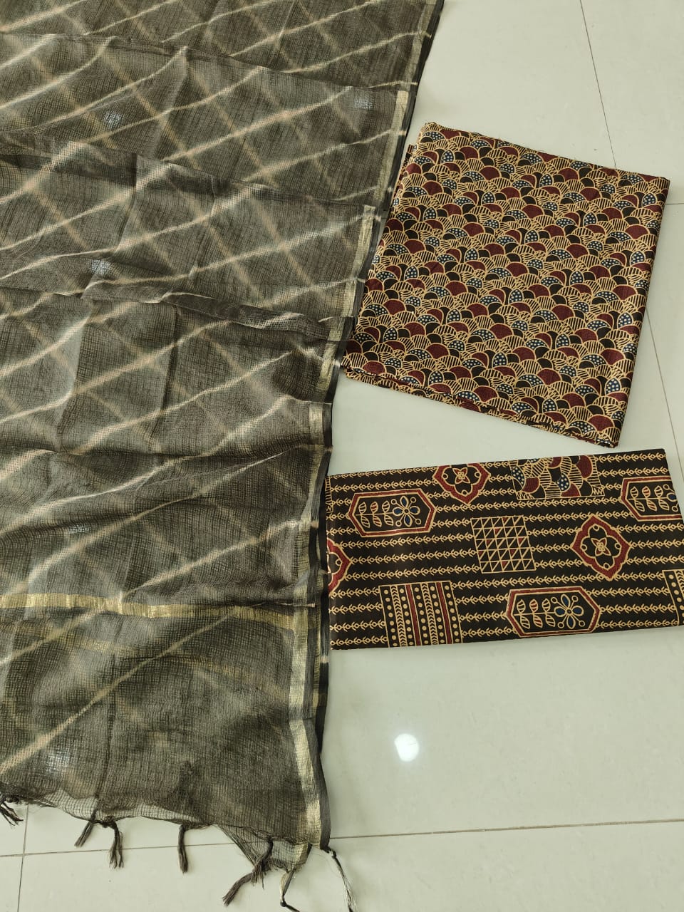 JAIPURI BLOCK PRINTED COTTON SUIT WITH KOTA DUPPATA (CKS168)