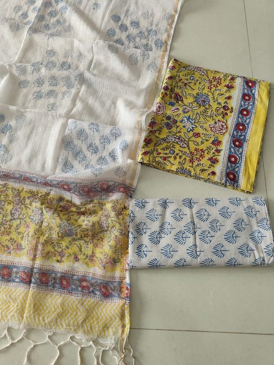 JAIPURI BLOCK PRINTED COTTON SUIT WITH KOTA DUPPATA (CKS172)