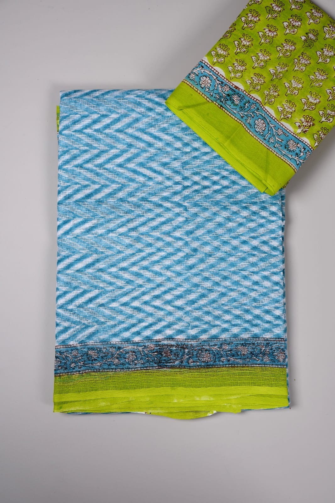 HAND BLOCK BAGRU PRINTED KOTA DORIYA SAREE WITH MULMUL BLOUSE (KDS161)
