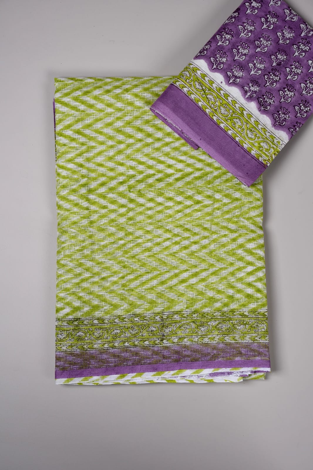HAND BLOCK BAGRU PRINTED KOTA DORIYA SAREE WITH MULMUL BLOUSE (KDS162)