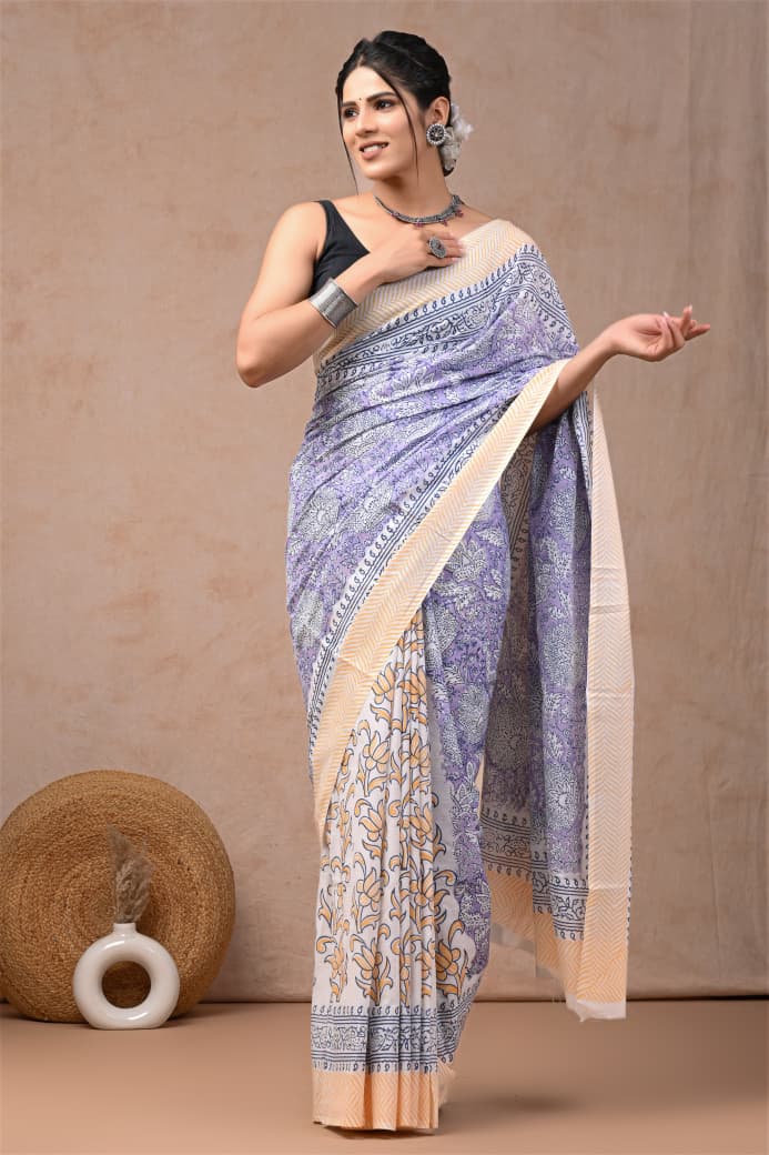 Jaipur Cotton Mulmul Saree (CMS225)