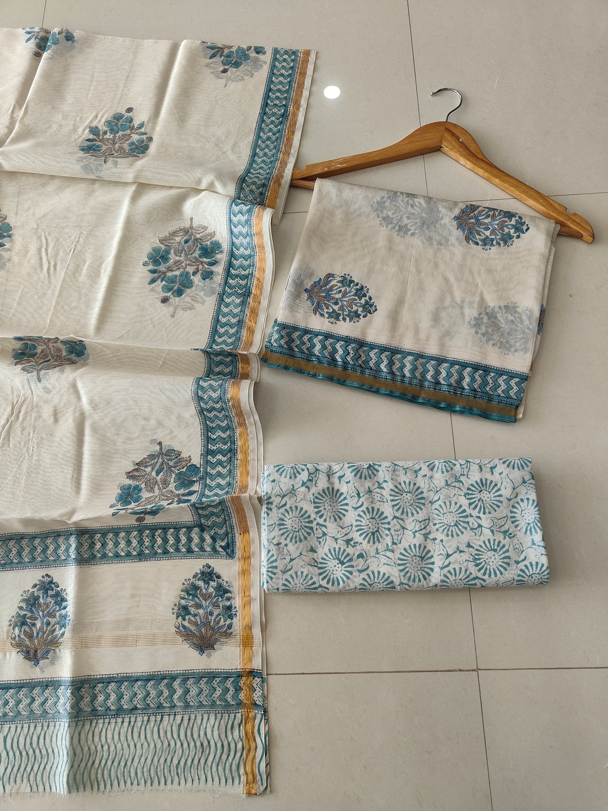 Jaipuri Block Printed Chanderi Silk Suits (CIN134)