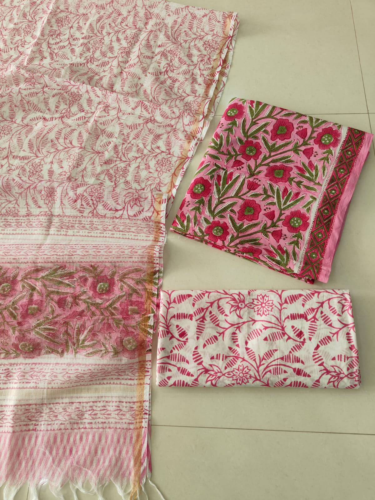 JAIPURI BLOCK PRINTED COTTON SUIT WITH KOTA DUPPATA (CKS182)