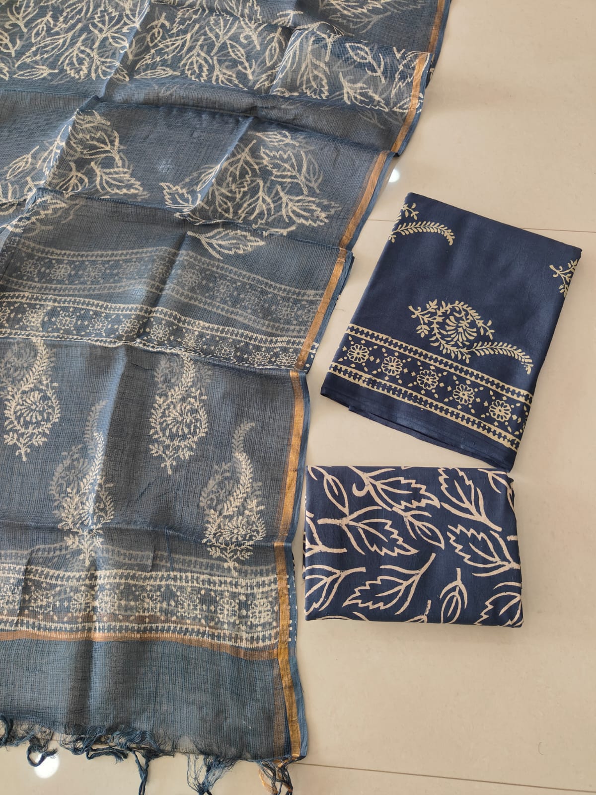 JAIPURI BLOCK PRINTED COTTON SUIT WITH KOTA DUPPATA (CKS187)
