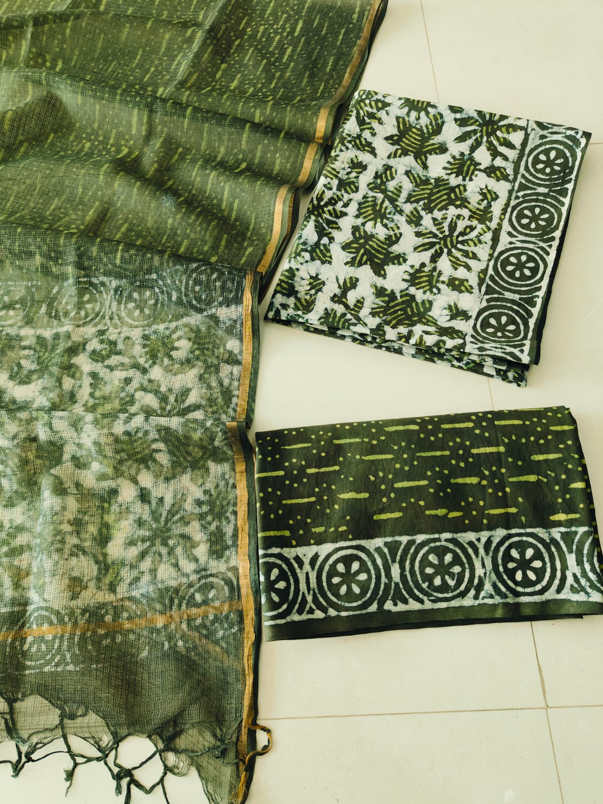 JAIPURI BLOCK PRINTED COTTON SUIT WITH KOTA DUPPATA (CKS196)