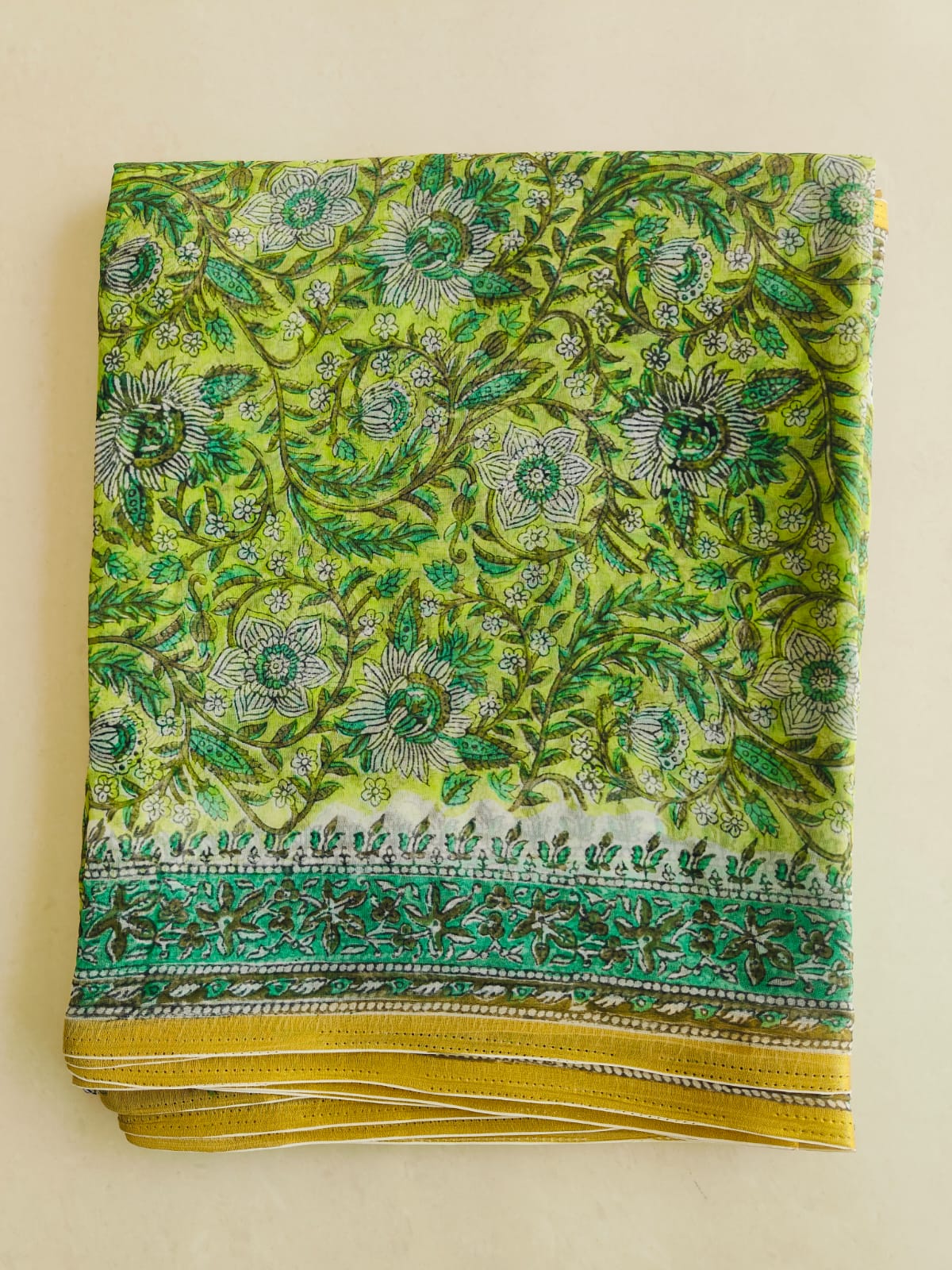 Hand Brush Painted Chiffon Saree with Blouse ( CIA67)