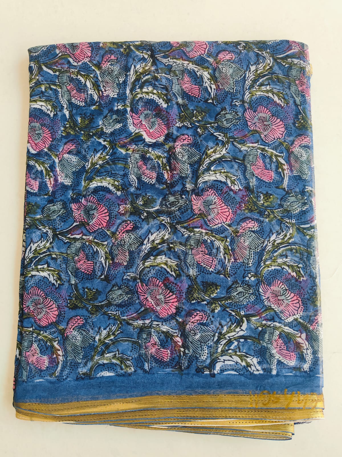 Hand Brush Painted Chiffon Saree with Blouse ( CIA70)