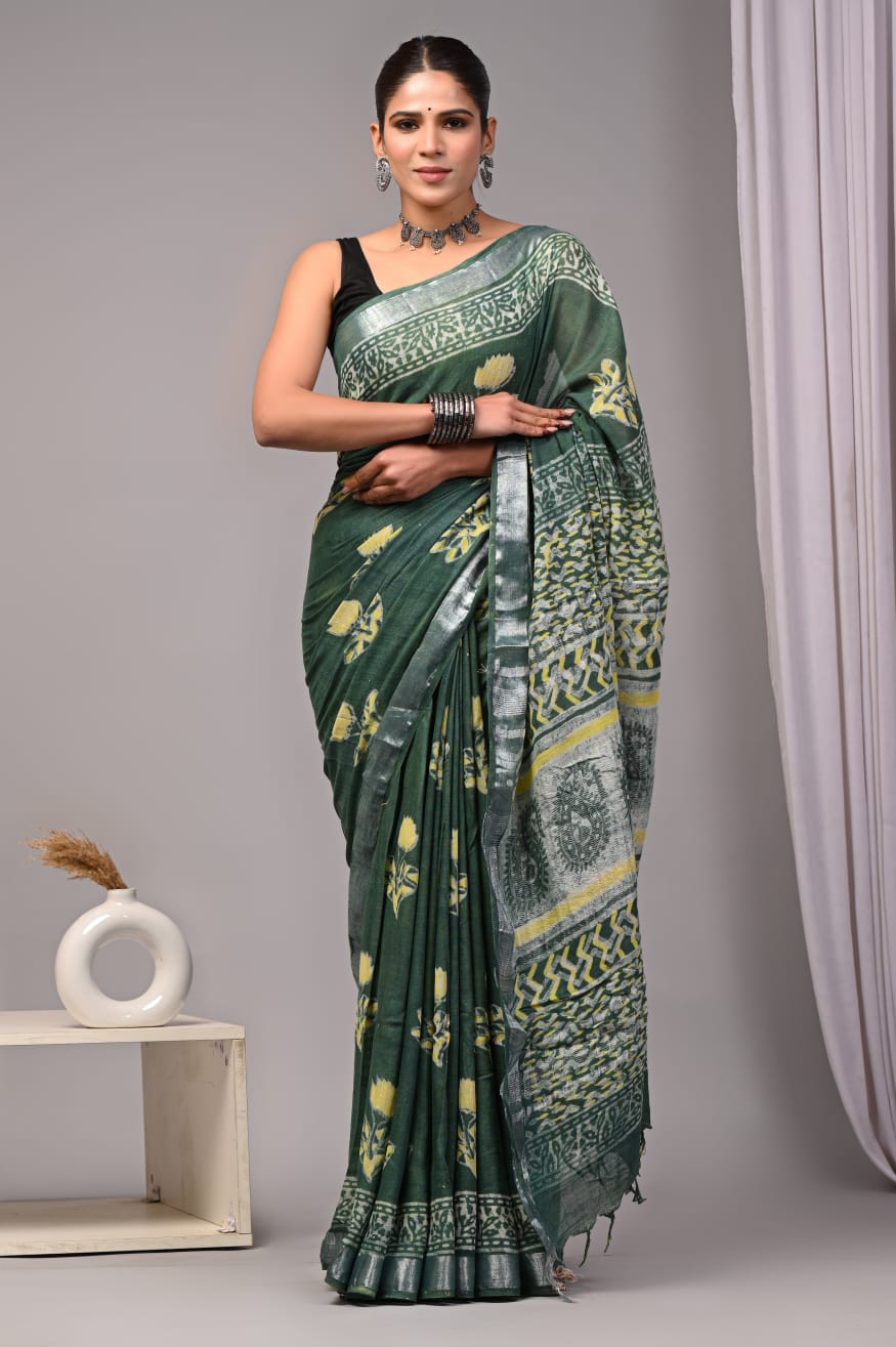Cotton Linen Saree