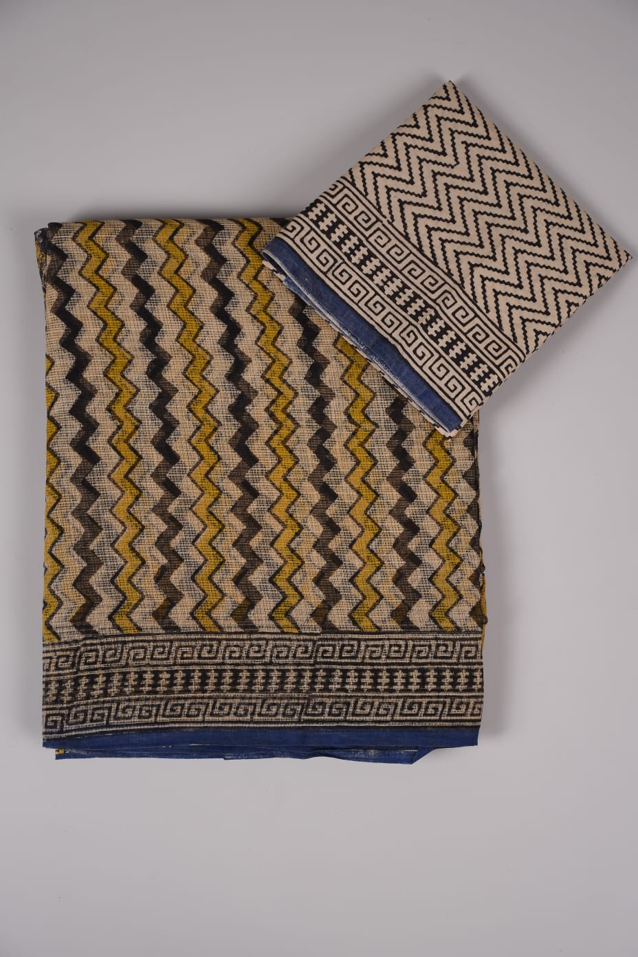HAND BLOCK BAGRU PRINTED KOTA DORIYA SAREE WITH MULMUL BLOUSE  (KDS8)