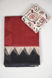 HAND BLOCK BAGRU PRINTED KOTA DORIYA SAREE WITH MULMUL BLOUSE (KDS4)