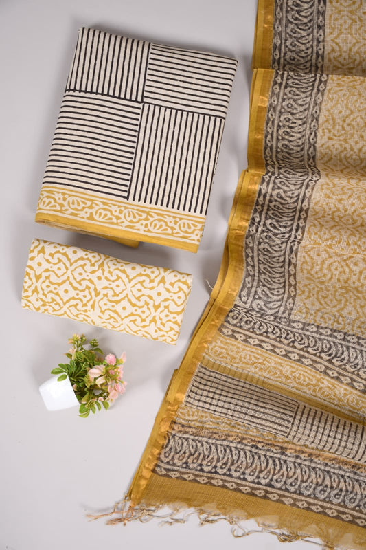 JAIPURI BLOCK PRINTED COTTON SUIT WITH KOTA DUPPATA (CKS1)