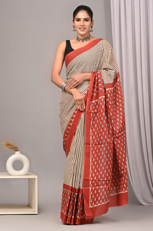 Jaipur Cotton Mulmul Saree (CMS17)