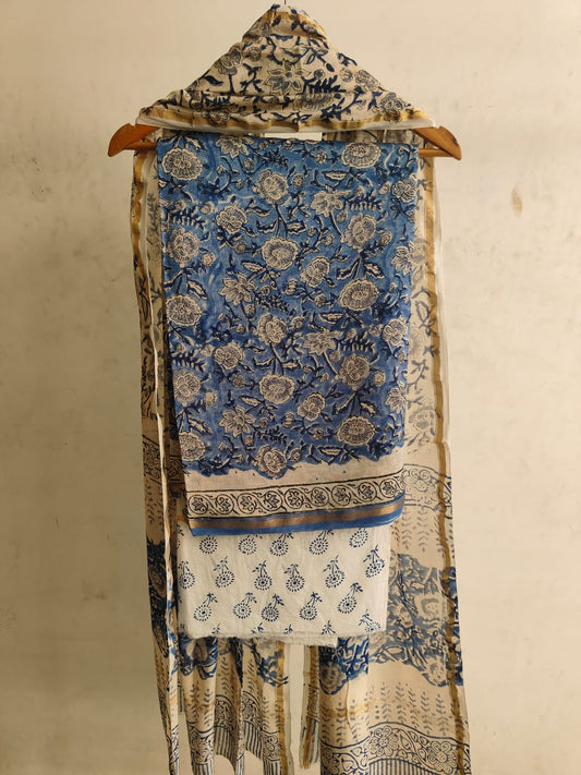 Jaipuri Block Printed Chanderi Silk Suits (CIN10)