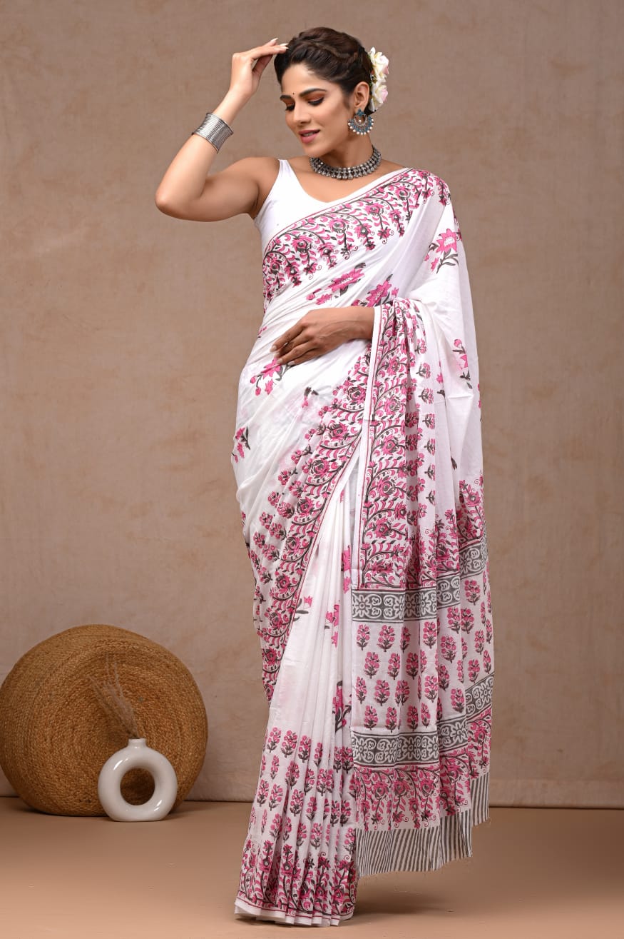 Jaipur Cotton Mulmul Saree (CMS27)