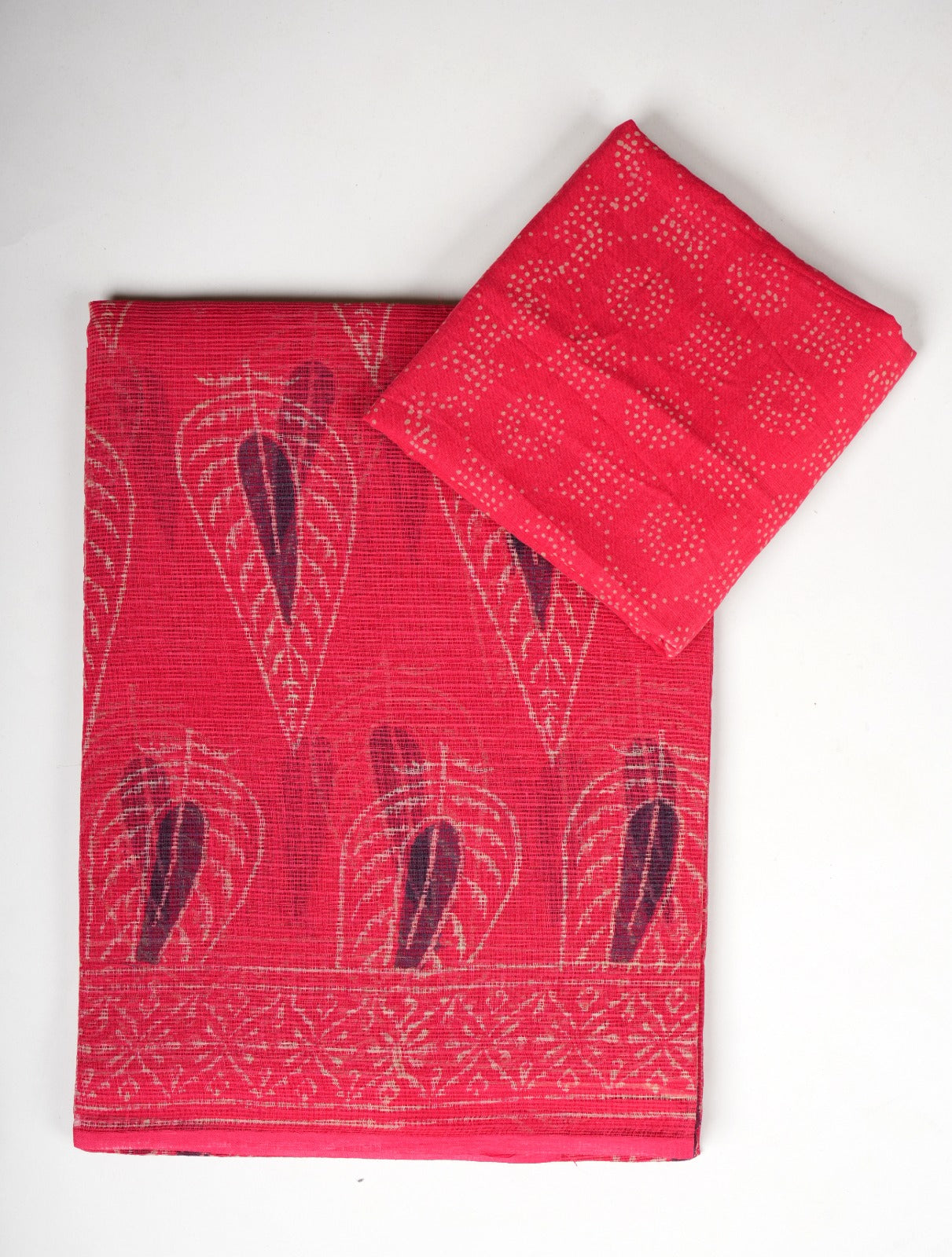 HAND BLOCK KALAMKARI BAGRU PRINTED KOTA DORIYA SAREE WITH MULMUL BLOUSE (KDS15)