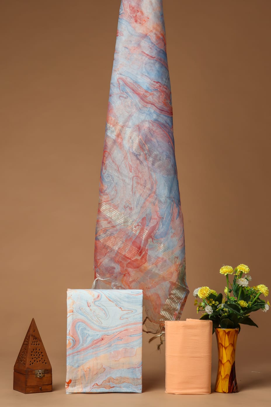 Cotton Suit With Organza Dupatta