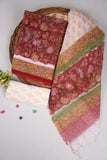 HAND BLOCK PRINTED KOTA DORIYA SUIT WITH KOTA DORIYA DUPPATA (FKS32)