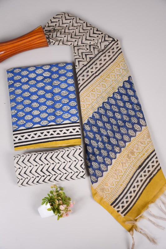 JAIPUR COTTON SUIT WITH CHANDERI DUPPATA (CSS4)