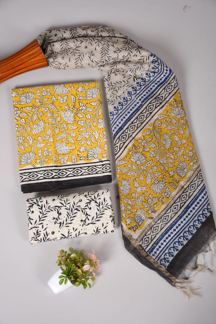 JAIPUR COTTON SUIT WITH CHANDERI DUPPATA (CSS8)