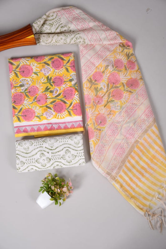 JAIPUR COTTON SUIT WITH CHANDERI DUPPATA (CSS16)