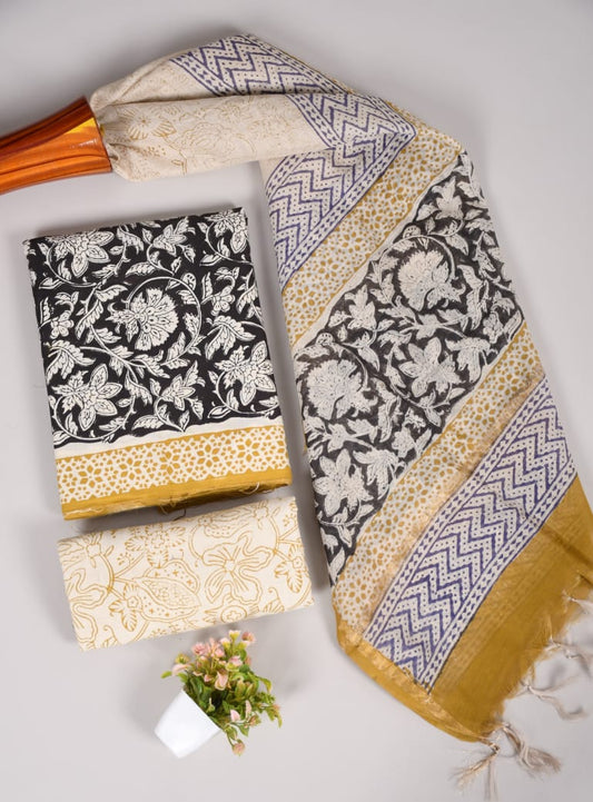 JAIPUR COTTON SUIT WITH CHANDERI DUPPATA (CSS36)