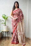 Jaipuri Hand Block Bagru Printed Maheshwari Silk Saree With Blouse (MSS6)