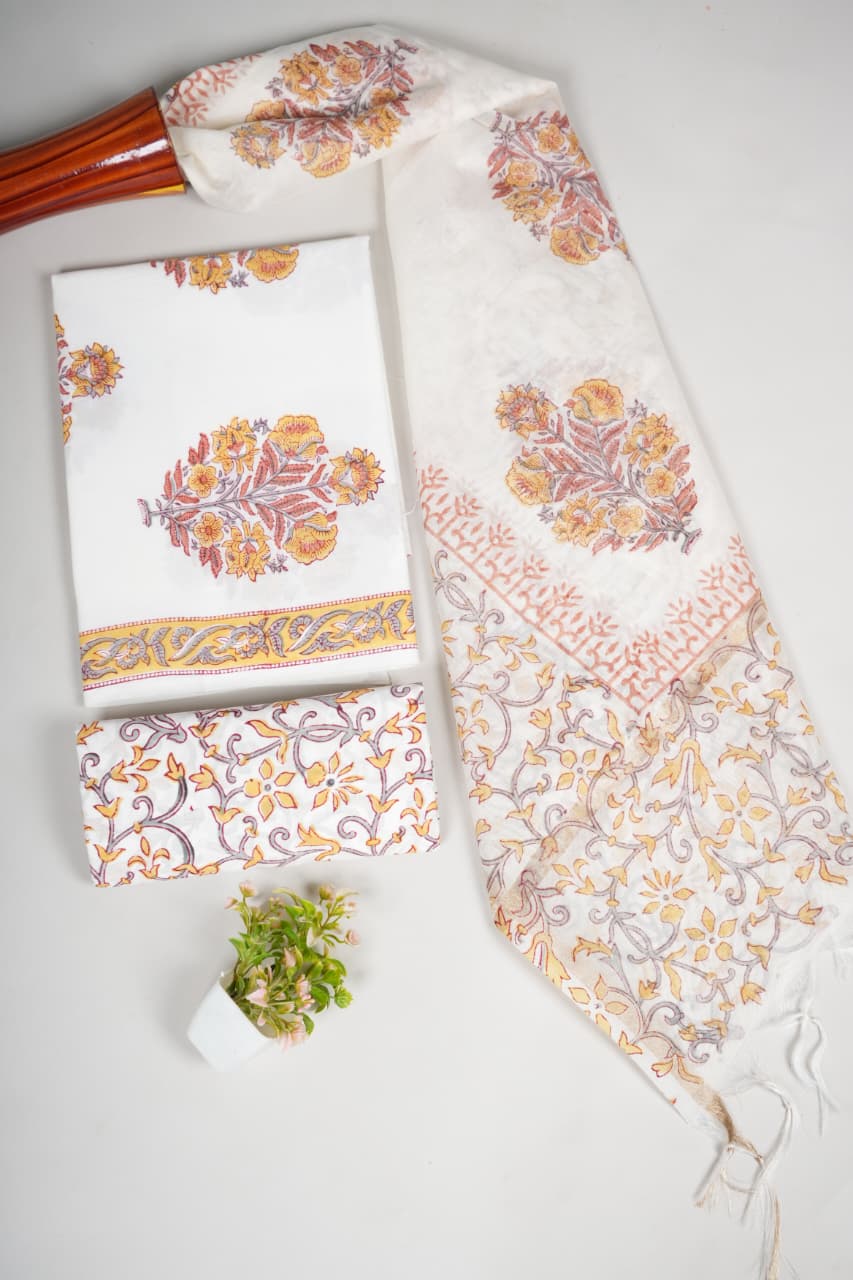 JAIPUR COTTON SUIT WITH CHANDERI DUPPATA (CSS17)
