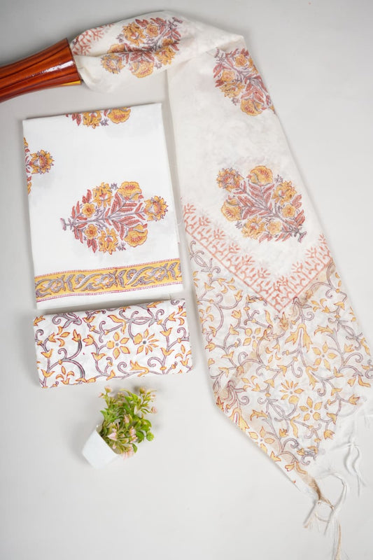 JAIPUR COTTON SUIT WITH CHANDERI DUPPATA (CSS17)