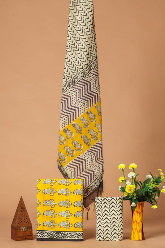JAIPUR COTTON SUIT WITH CHANDERI DUPPATA (CSS29)