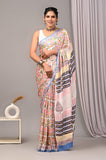 Ajrakh Hand Block Bagru Vanspati Printend Modal Silk Saree with Blouse (CID31)