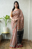 Bagru Hand Block Printed Chanderi Silk Saree with Blouse (CSS6)
